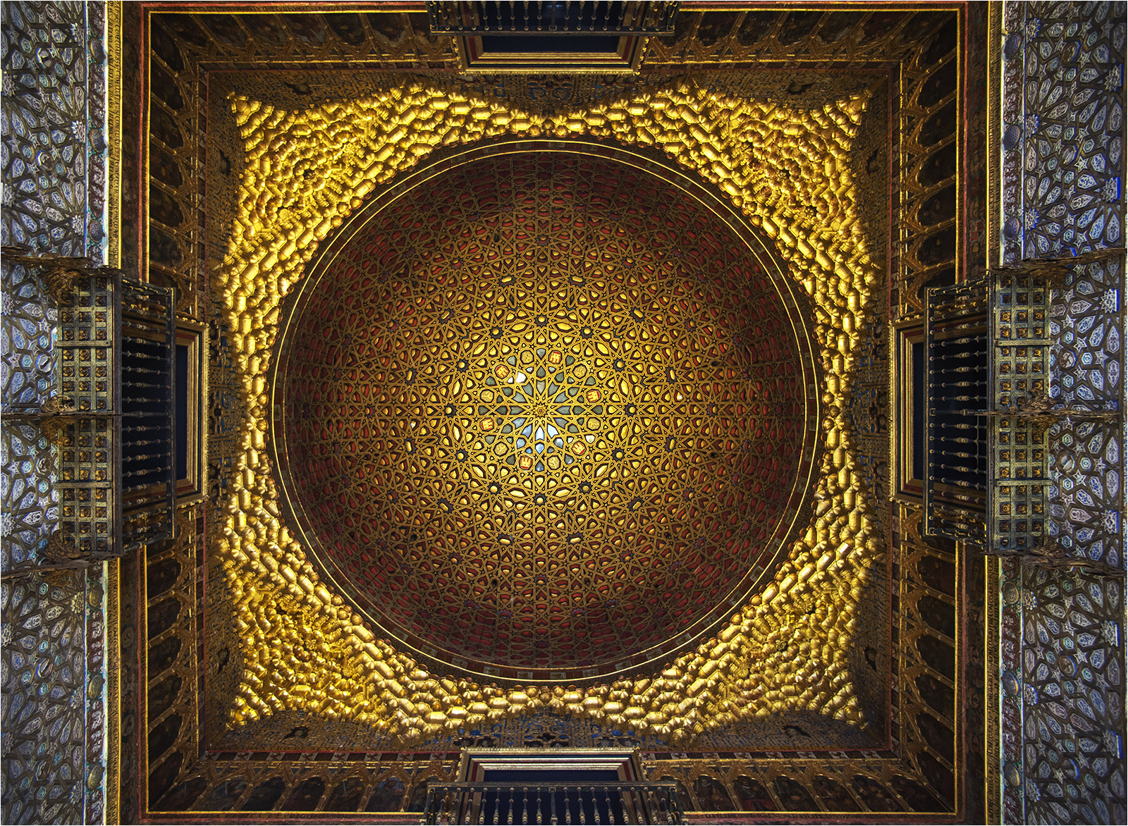 GOLD CEILING OF THE AMBASSADORS IN THE ALCAZAR SEVILLE